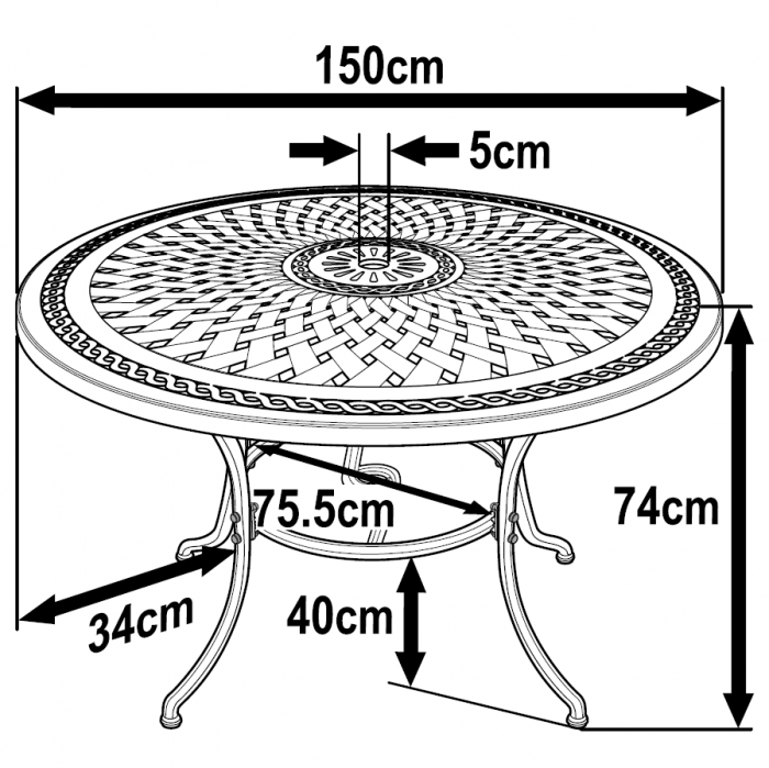 Frances tuintafel (6 persoons set)