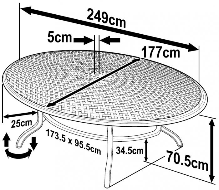 Victoria tuintafel (10 persoons set)