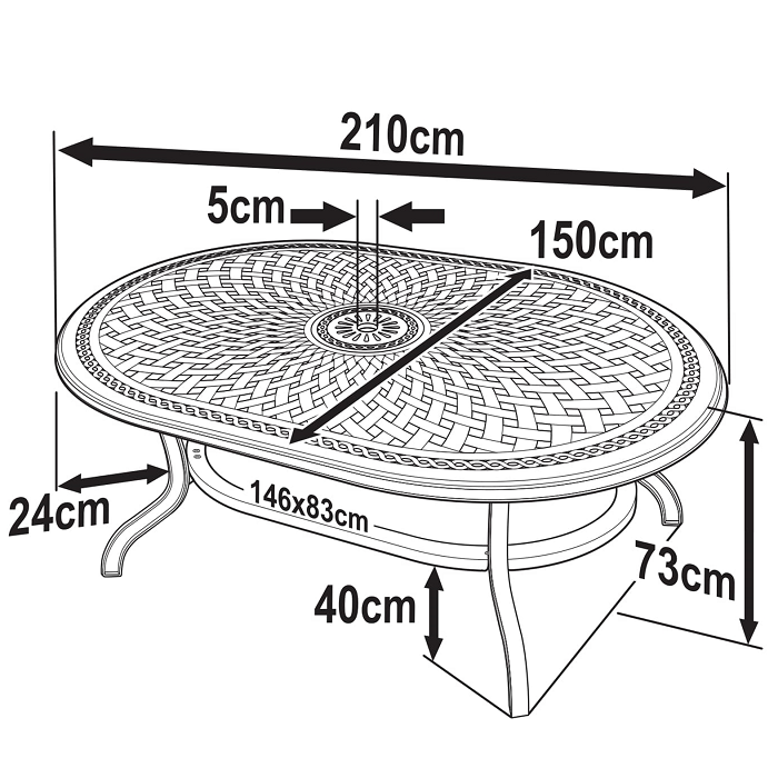 Rosemary tuintafel (8 persoons set)