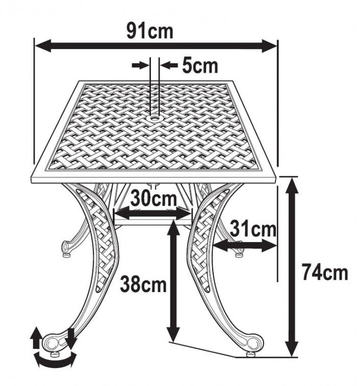 Lucy tuintafel (4 persoons set)
