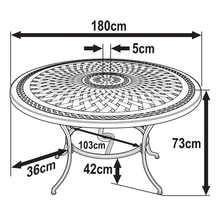 Olivia tuintafel (8 persoons set)
