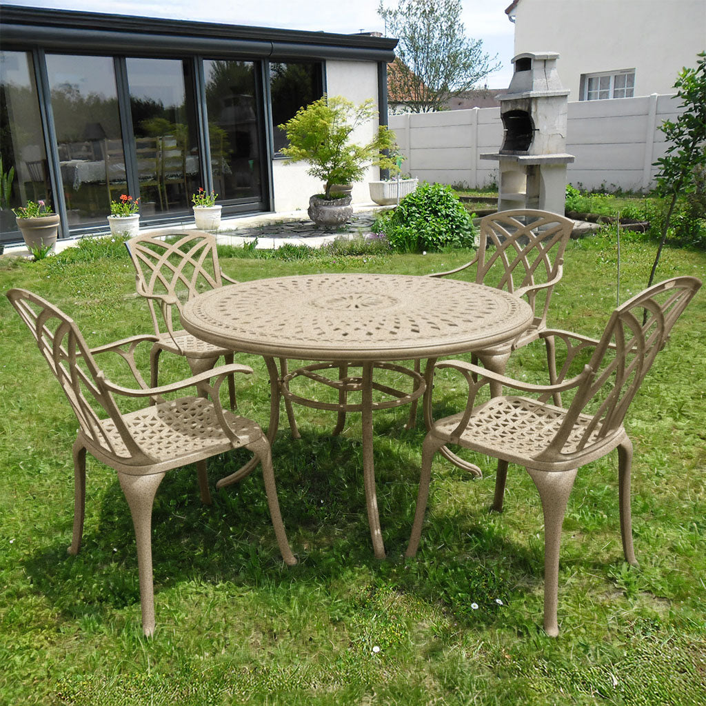 Alice tuintafel (4 persoons set) Zandsteen