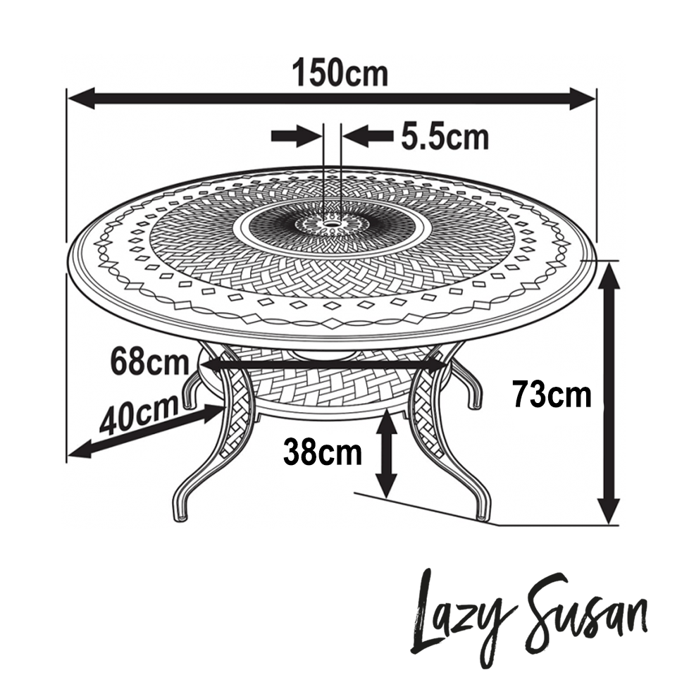 Amelia tuintafel (6 persoons set)