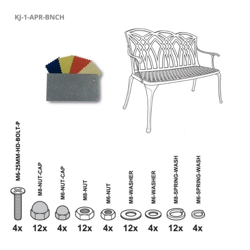 Set of Fixings for April Bench Kingjoy SL