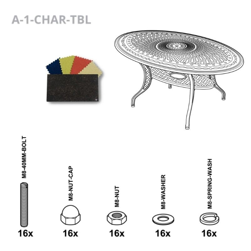 Set of Fixings for Charlotte Table Abest AB