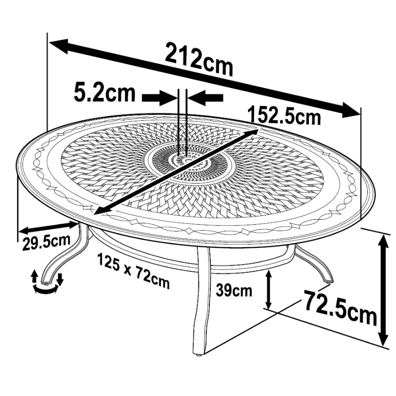 Gloria tuintafel (10 persoons set)
