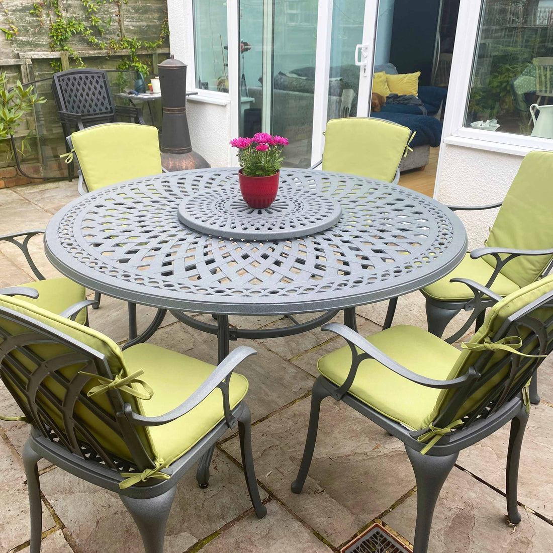 Leigrijs Traliewerk Draaiplateau 60cm