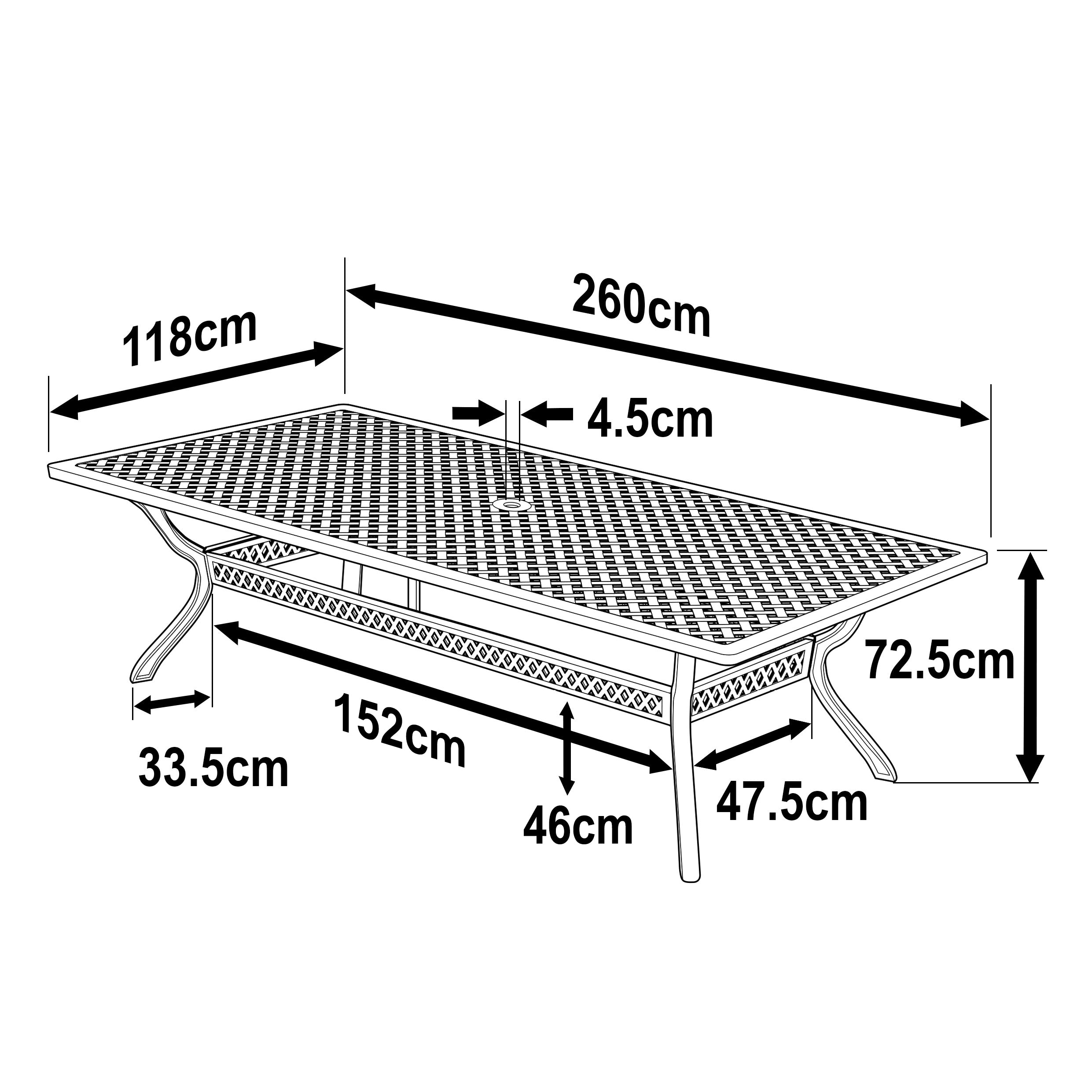 Madison tuintafel (8 persoons set)