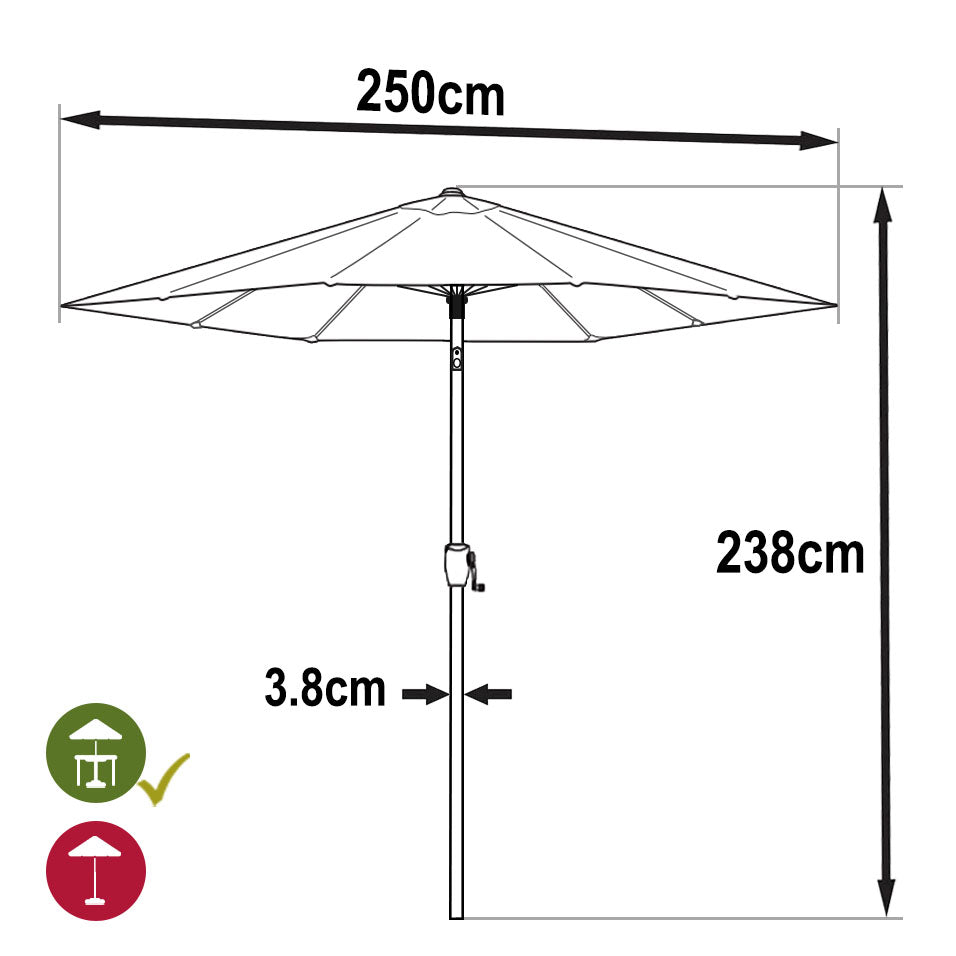 Terracotta Parasol 2,5M