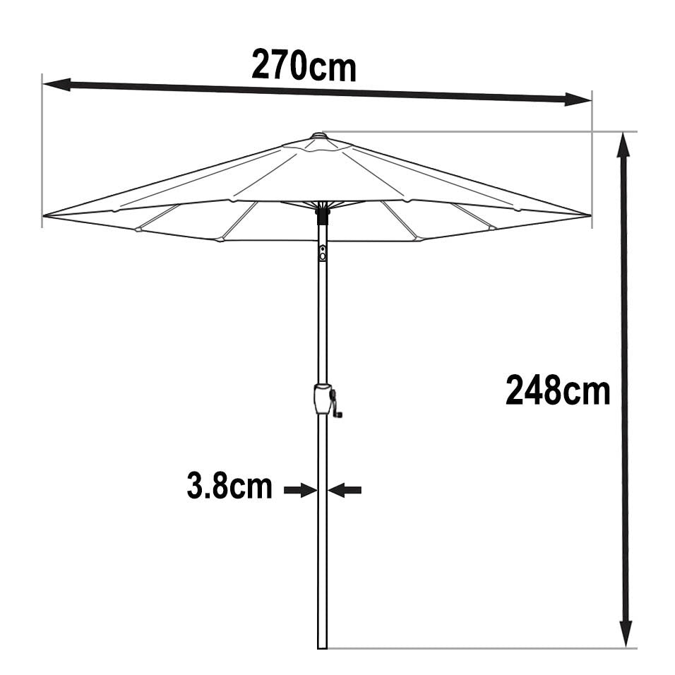 Appelgroene Parasol 2,7m