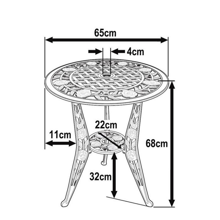Rose Bistrotafel (2 Persoons Set)