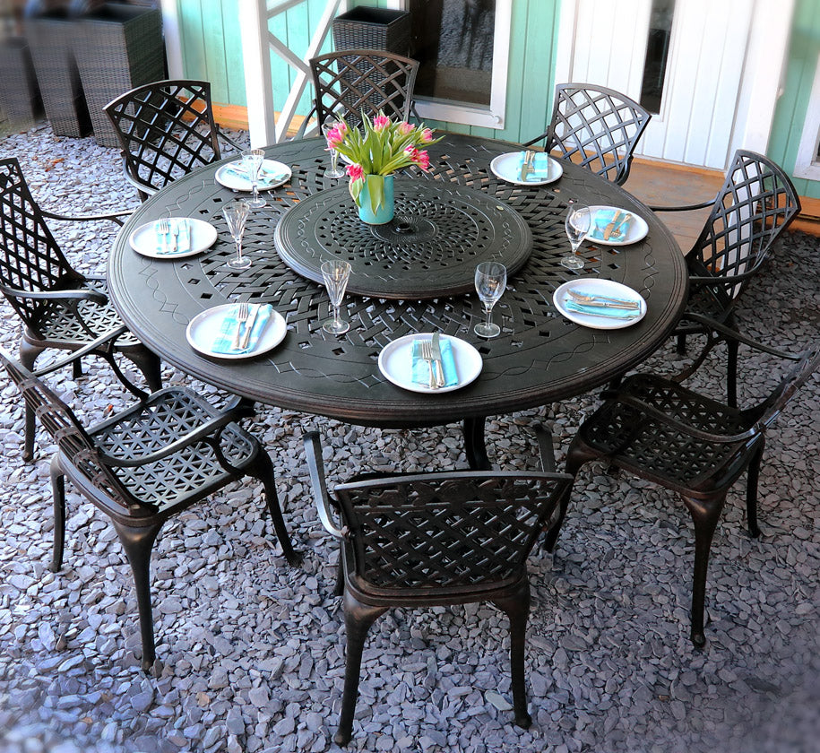 Rosie Table - 8 seater set - Antique Bronze (IRREGULAR)