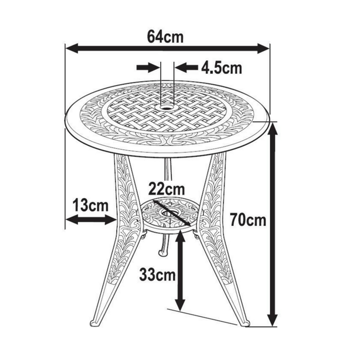 Ivy Bistrotafel (2 Persoons Set)