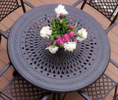 Amy 120 cm Ronde Tuintafel aluminium