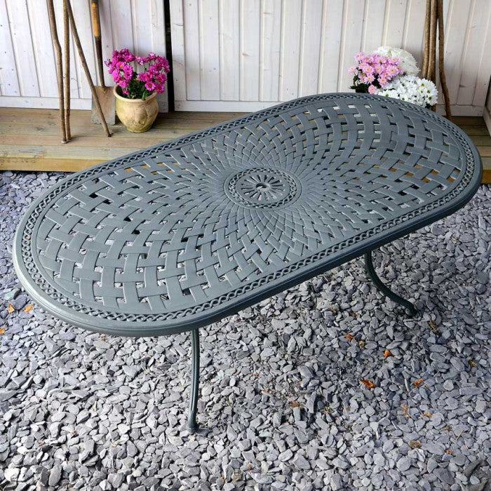 CATHERINE 210x105cm Oval Cast Aluminium Patio
