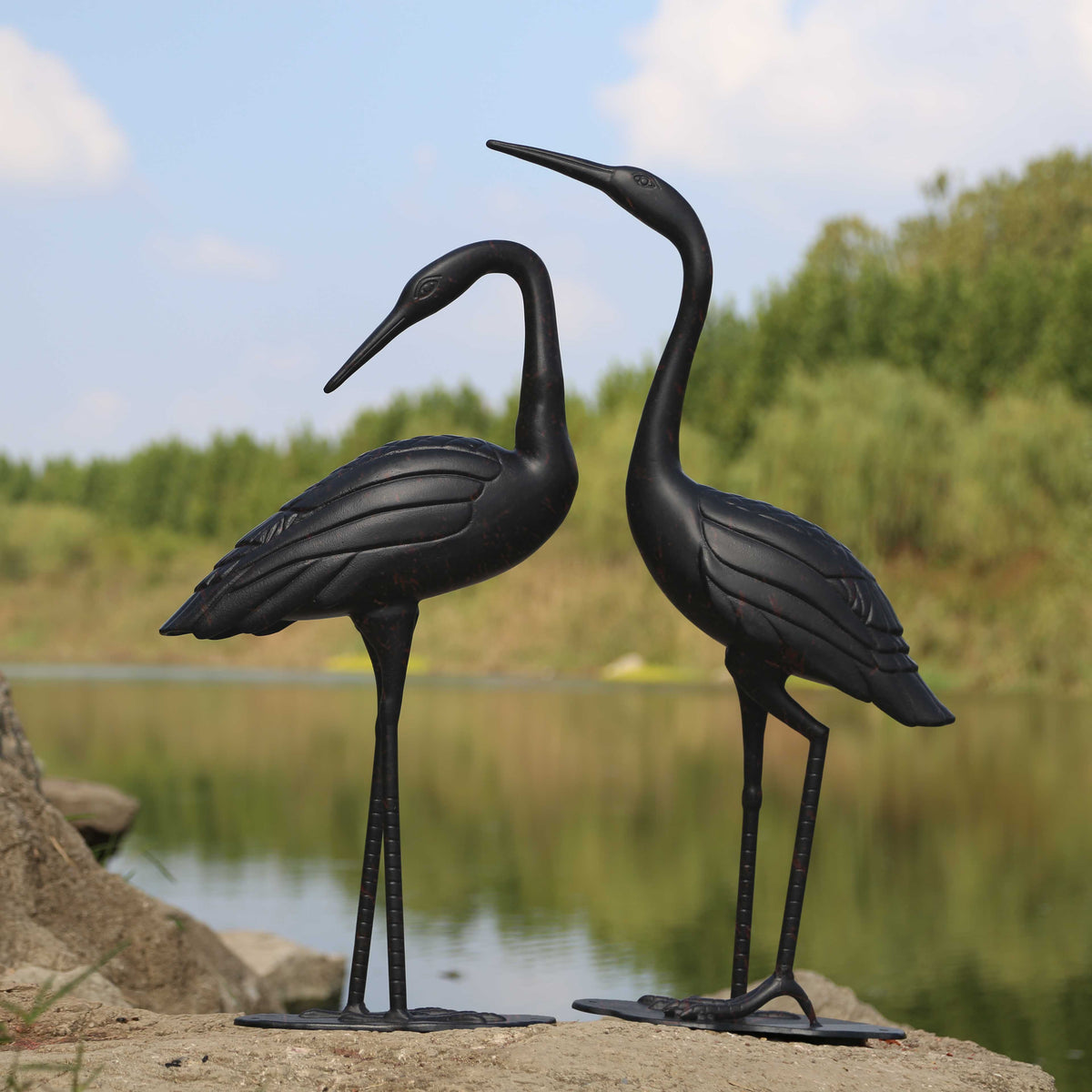 Kraanvogel Paar - Antiek Brons