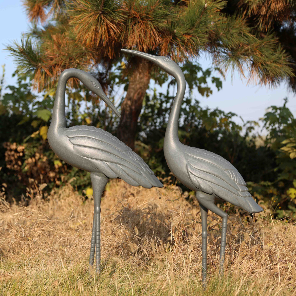 Kraanvogel Paar - Leigrijs