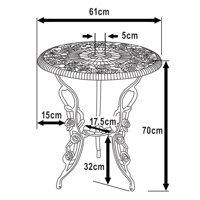 London Rose Tafel - Leigrijs