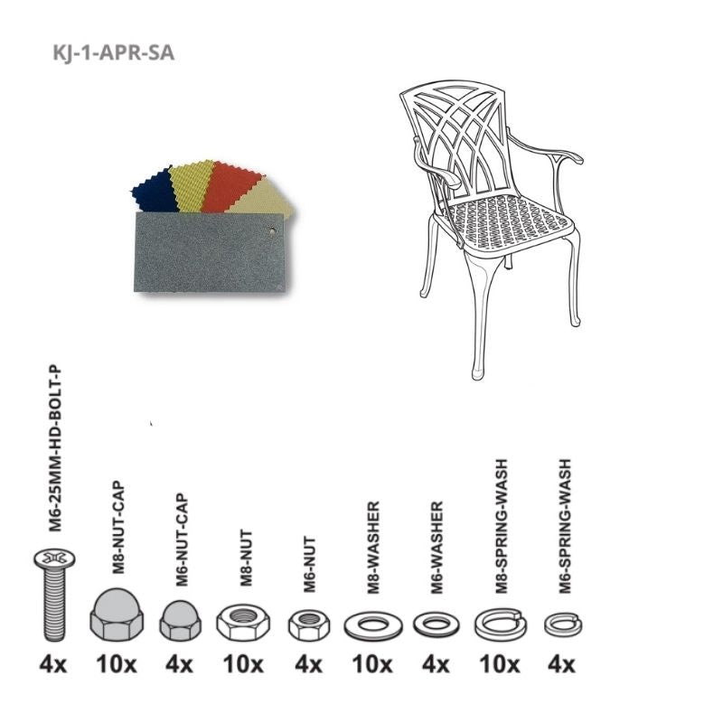 Set of Fixings for April / Rose / Emma Chair KaiLian SL