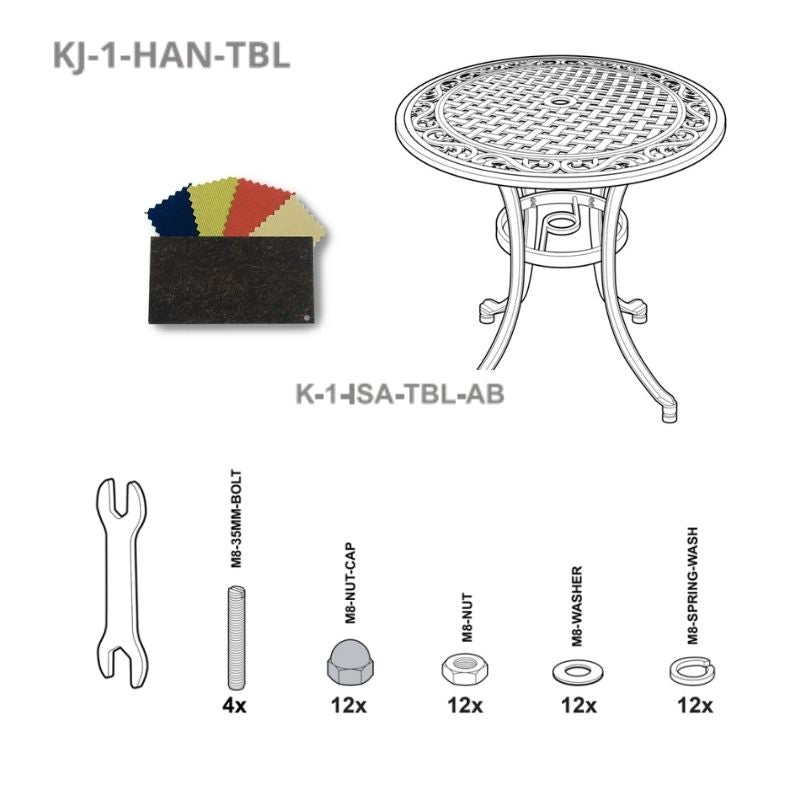 Set of Fixings for Hannah Table Kingjoy AB