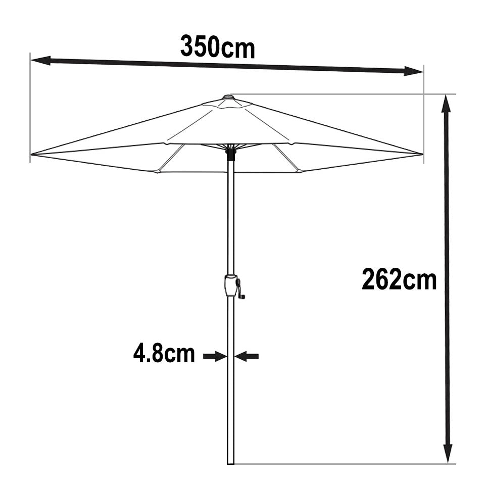 Appelgroene Parasol 3,5m