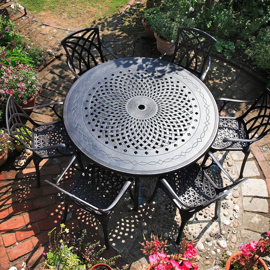 Amelia Tuintafel (8 Persoons Set) - Antiek Brons