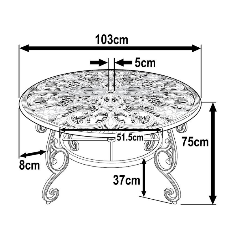 Flora Tuintafel (4 Persoons Set)