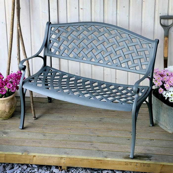 Jasmine Tuinbank Van Aluminium - Leigrijs