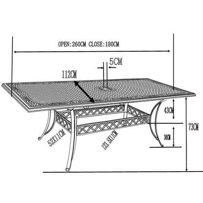 JENNIFER Tuintafel (10 personen)