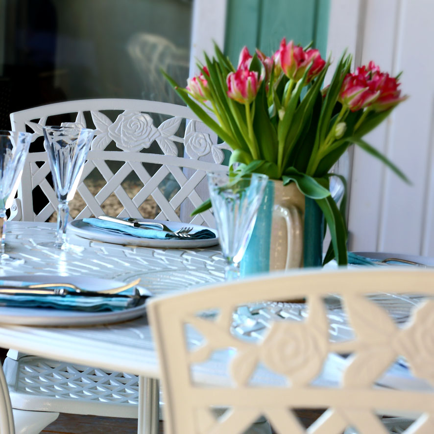 Emily Tuintafel (4 Persoons Set) - Wit