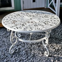 Voorvertoning: White 135cm Metal Garden table set 6