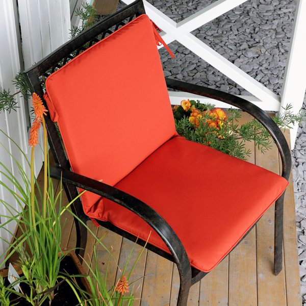 Terracotta garden chair high back cushion 12