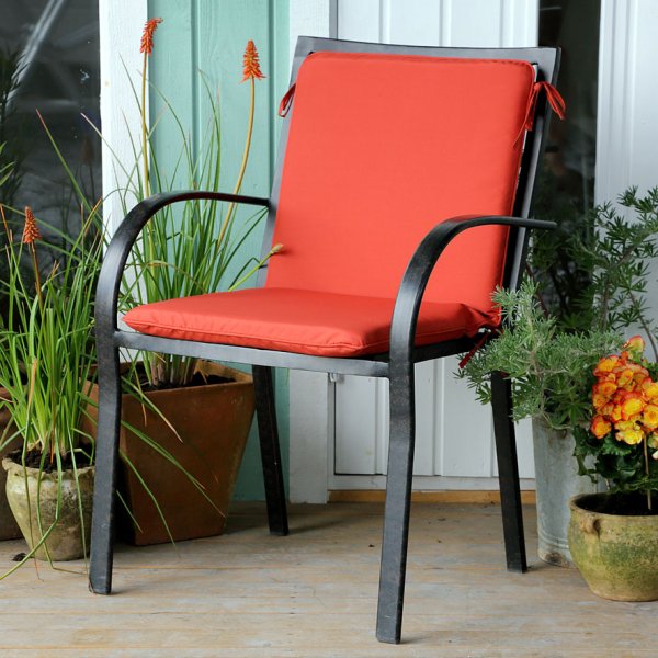 Terracotta garden chair high back cushion 1