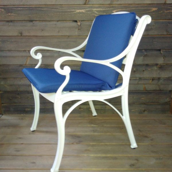Kate white metal garden lattice chair 6
