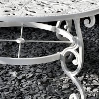 Voorvertoning: White 135cm Metal Garden table set 5