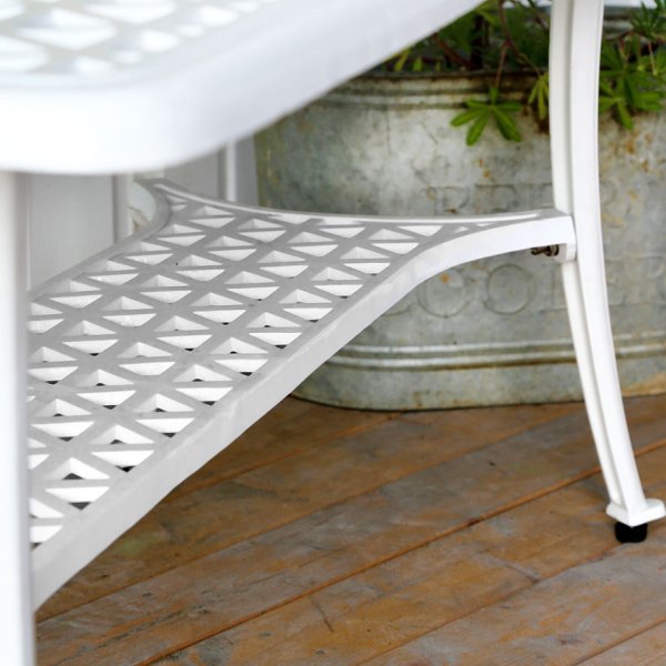 White claire aluminium garden side table 6